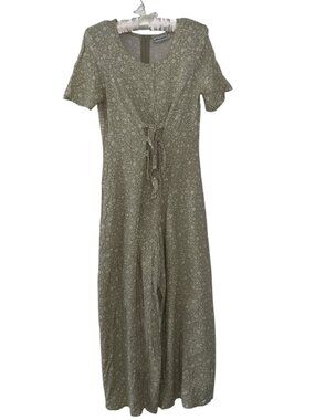 Sage Floral Front Tie Wide Leg Jumpsuit Size XS by Avocado